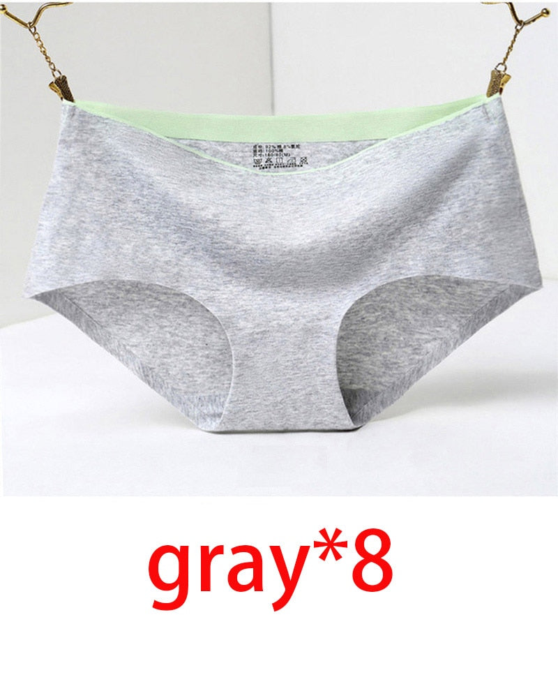 8Pcs Briefs for Women fashion sexy woman panties Solid seamless underpants cpanties for women cotton underwear girl knickers