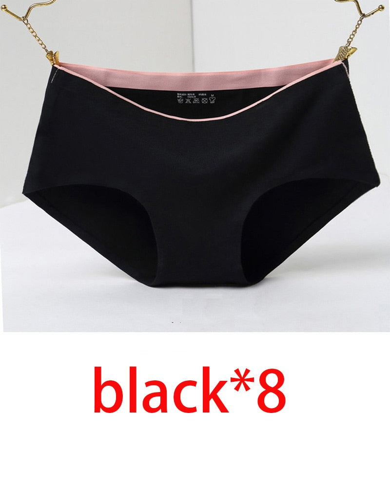 8Pcs Briefs for Women fashion sexy woman panties Solid seamless underpants cpanties for women cotton underwear girl knickers