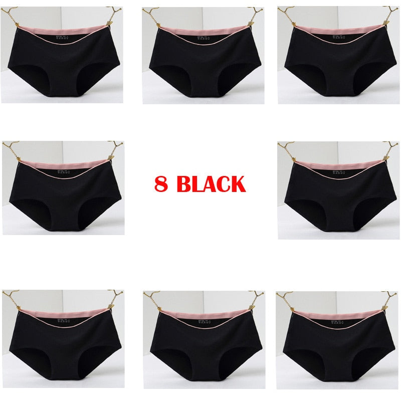 8Pcs Briefs for Women fashion sexy woman panties Solid seamless underpants cpanties for women cotton underwear girl knickers