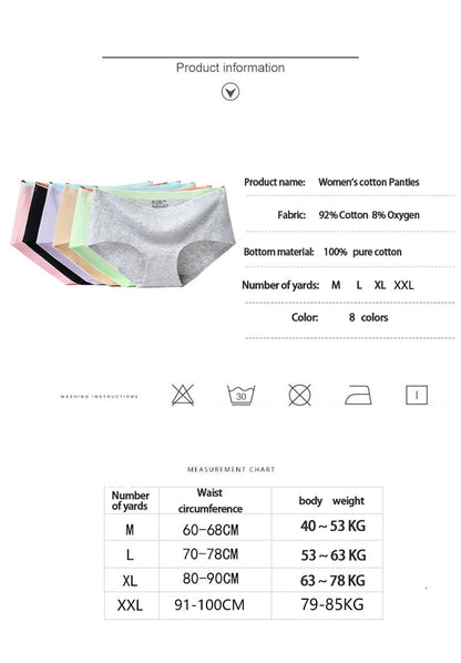 8Pcs Briefs for Women fashion sexy woman panties Solid seamless underpants cpanties for women cotton underwear girl knickers