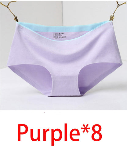 8Pcs Briefs for Women fashion sexy woman panties Solid seamless underpants cpanties for women cotton underwear girl knickers